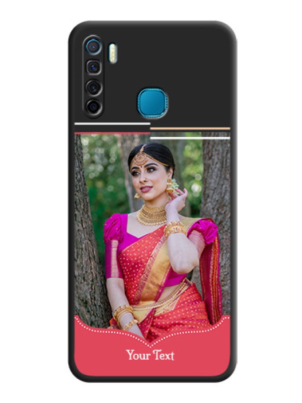 Custom Classic Plain Design with Name on Photo on Space Black Soft Matte Phone Cover - Infinix S5 Lite