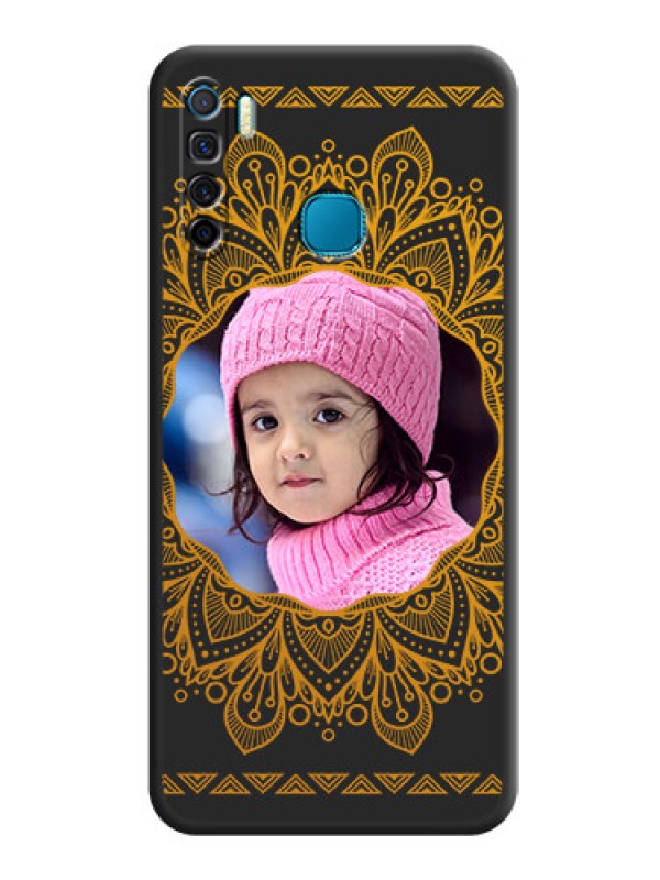 Custom Round Image with Floral Design on Photo on Space Black Soft Matte Mobile Cover - Infinix S5 Lite