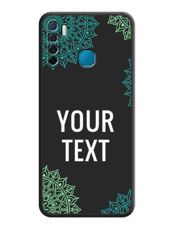 Custom Your Name with Floral Design on Space Black Custom Soft Matte Back Cover - Infinix S5 Lite