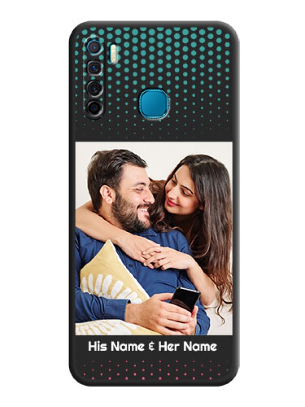 Custom Faded Dots with Grunge Photo Frame and Text on Space Black Custom Soft Matte Phone Cases - Infinix S5 Lite