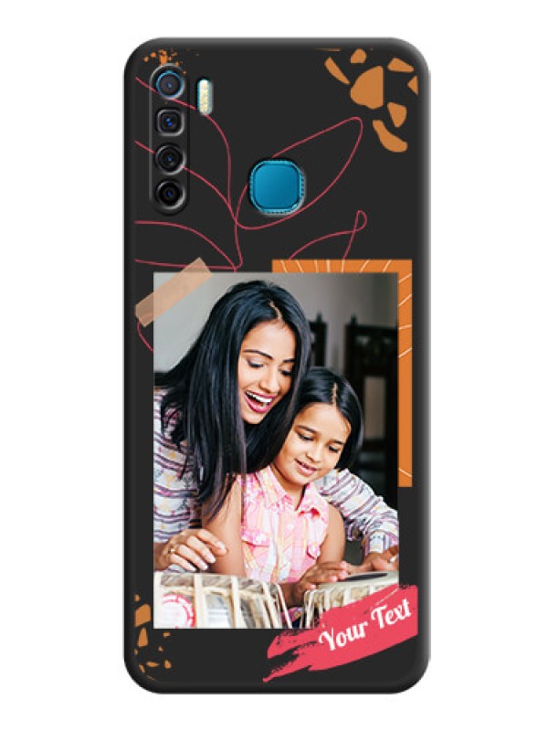 Custom Orange Photo Frame on Space Black Custom Soft Matte Phone Back Cover - Infinix S5 Lite