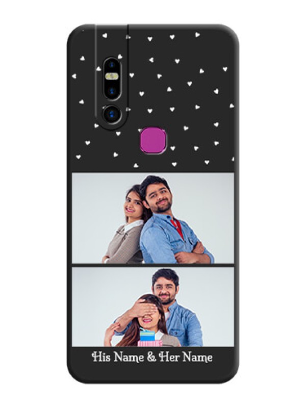 Custom Miniature Love Symbols with Name on Space Black Custom Soft Matte Back Cover - Infinix S5 Pro