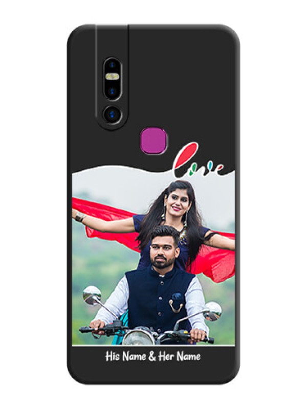 Custom Fall in Love Pattern with Picture - Photo on Space Black Soft Matte Mobile Case - Infinix S5 Pro