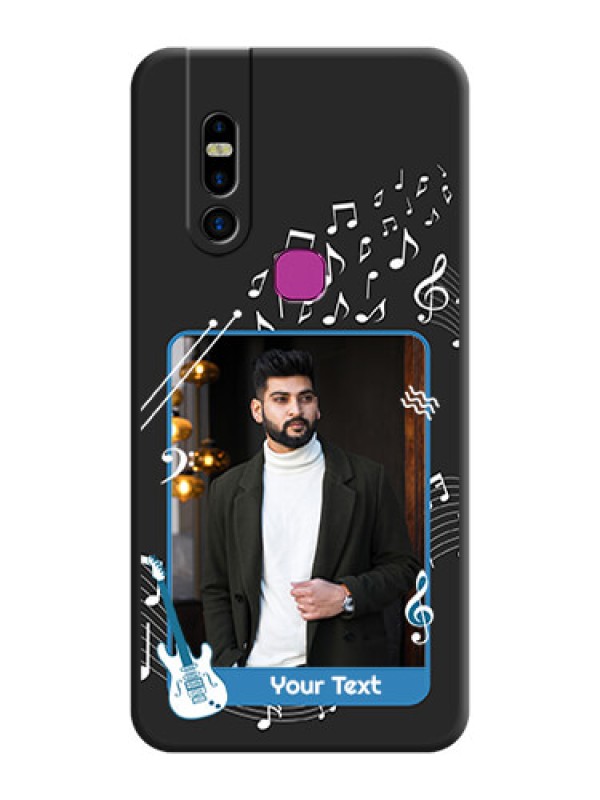Custom Musical Theme Design with Text - Photo on Space Black Soft Matte Mobile Case - Infinix S5 Pro