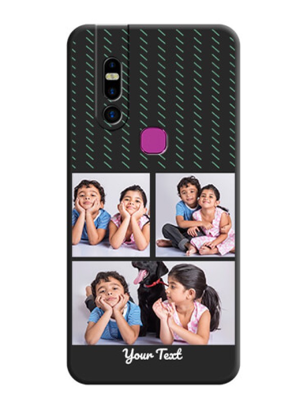 Custom Cross Dotted Pattern with 2 Image Holder on Personalised Space Black Soft Matte Cases - Infinix S5 Pro