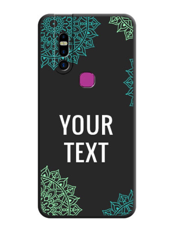 Custom Your Name with Floral Design on Space Black Custom Soft Matte Back Cover - Infinix S5 Pro