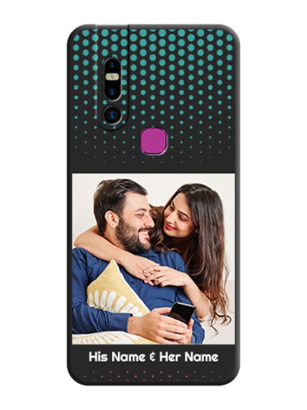 Custom Faded Dots with Grunge Photo Frame and Text on Space Black Custom Soft Matte Phone Cases - Infinix S5 Pro