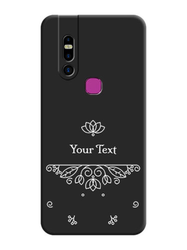 Custom Lotus Garden Custom Text On Space Black Personalized Soft Matte Phone Covers - Infinix S5 Pro