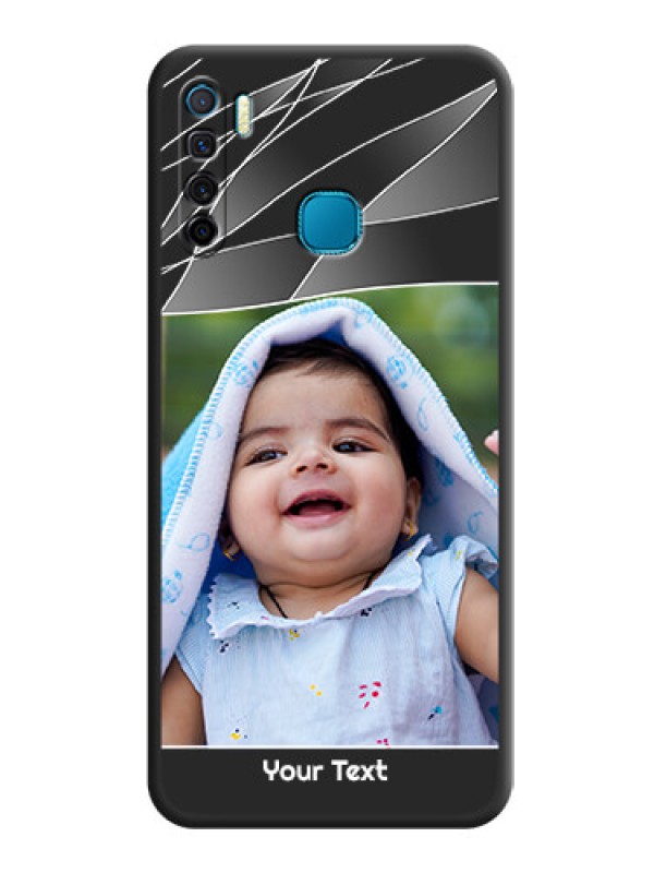 Custom Mixed Wave Lines on Photo on Space Black Soft Matte Mobile Cover - Infinix S5