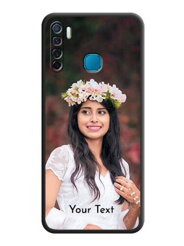 Custom Full Single Pic Upload With Text On Space Black Personalized Soft Matte Phone Covers -Infinix S5
