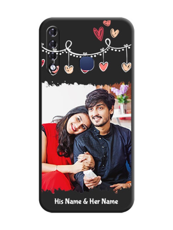Custom Pink Love Hangings with Name on Space Black Custom Soft Matte Phone Cases - Infinix Smart 3 Plus