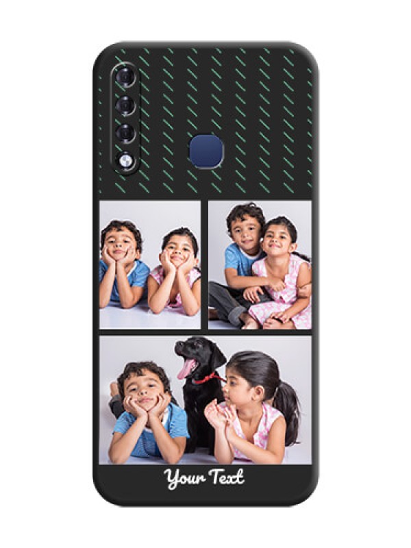 Custom Cross Dotted Pattern with 2 Image Holder on Personalised Space Black Soft Matte Cases - Infinix Smart 3 Plus