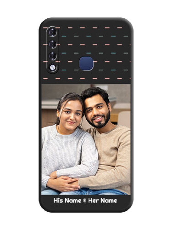 Custom Line Pattern Design with Text on Space Black Custom Soft Matte Phone Back Cover - Infinix Smart 3 Plus