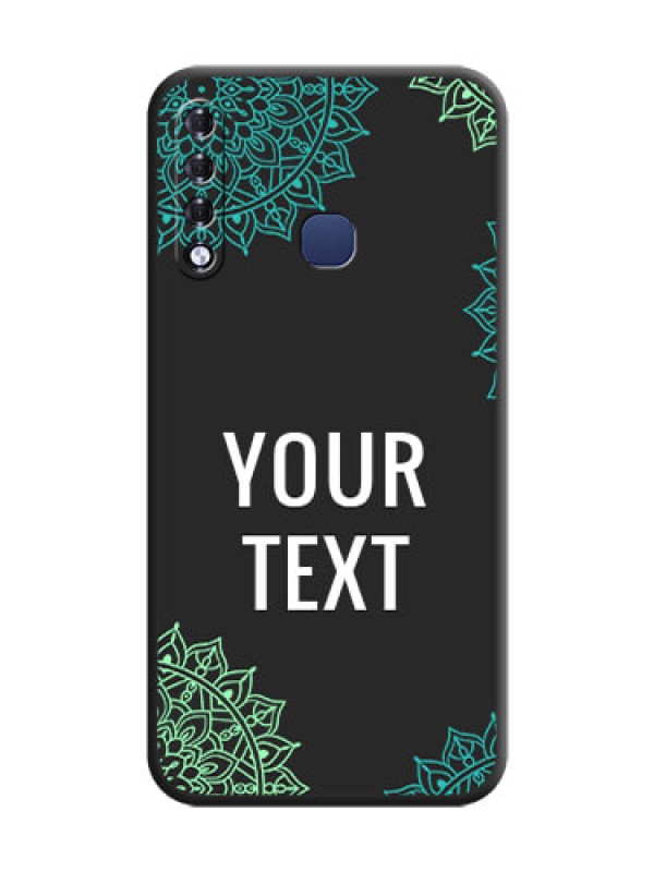Custom Your Name with Floral Design on Space Black Custom Soft Matte Back Cover - Infinix Smart 3 Plus