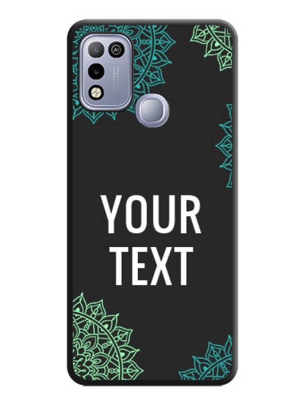 Custom Your Name with Floral Design on Space Black Custom Soft Matte Back Cover - Infinix Smart 5