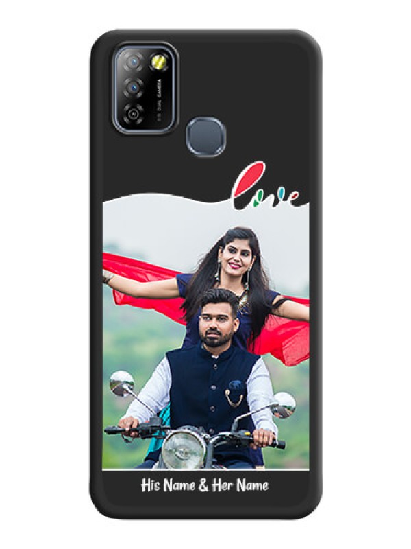 Custom Fall in Love Pattern with Picture on Photo on Space Black Soft Matte Mobile Case - Infinix Smart 5A