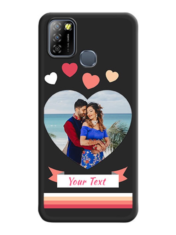 Custom Love Shaped Photo with Colorful Stripes on Personalised Space Black Soft Matte Cases - Infinix Smart 5A