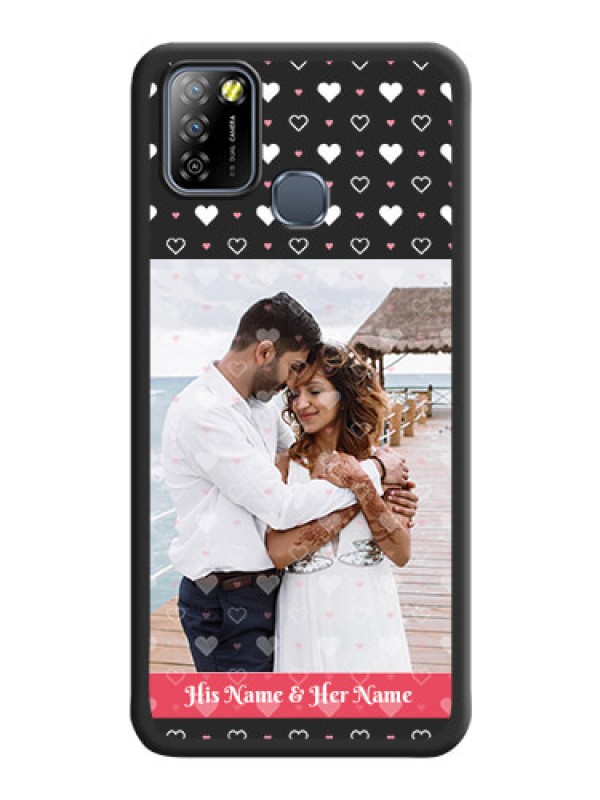 Custom White Color Love Symbols with Text Design on Photo on Space Black Soft Matte Phone Cover - Infinix Smart 5A