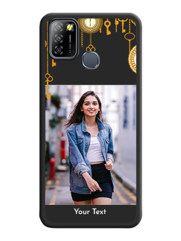 Custom Decorative Design with Text on Space Black Custom Soft Matte Back Cover - Infinix Smart 5A