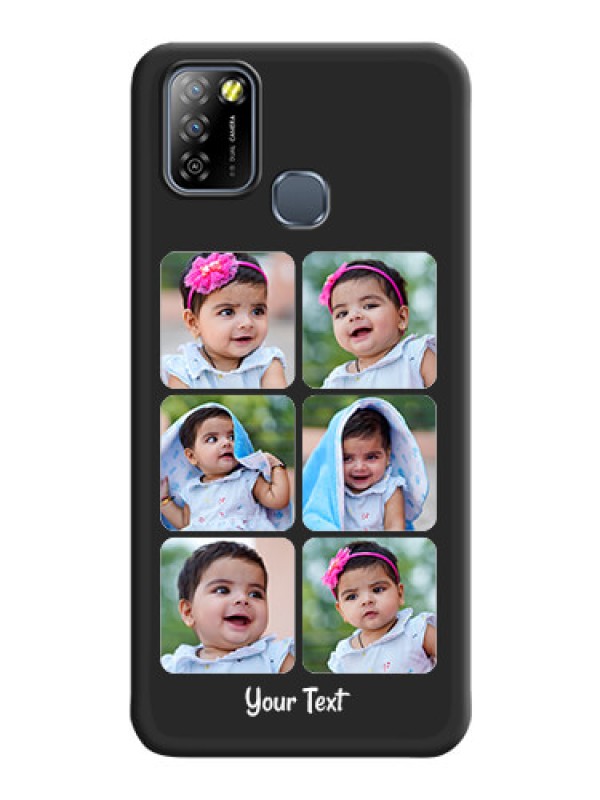 Custom Floral Art with 6 Image Holder on Photo on Space Black Soft Matte Mobile Case - Infinix Smart 5A