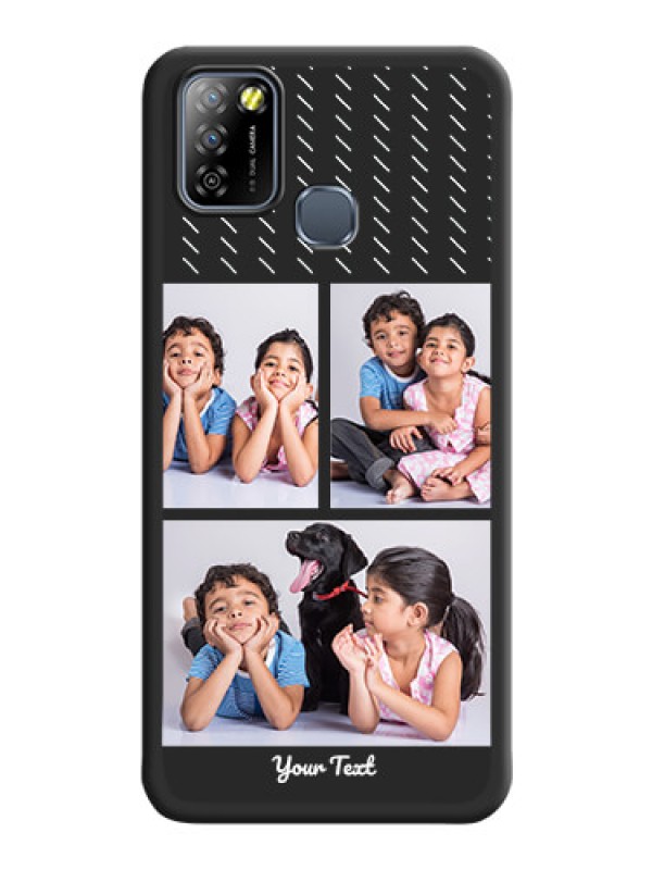 Custom Cross Dotted Pattern with 2 Image Holder on Personalised Space Black Soft Matte Cases - Infinix Smart 5A