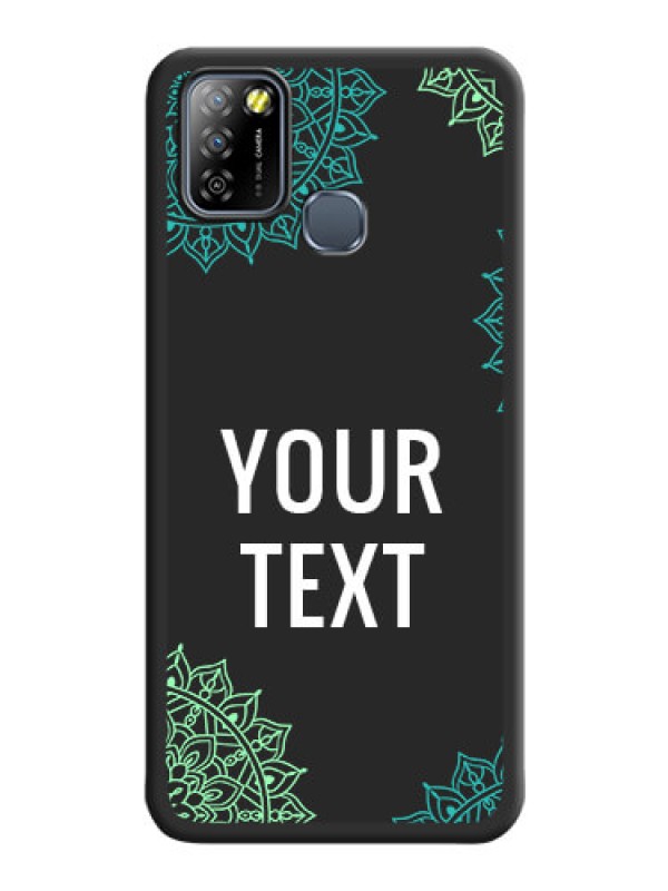 Custom Your Name with Floral Design on Space Black Custom Soft Matte Back Cover - Infinix Smart 5A