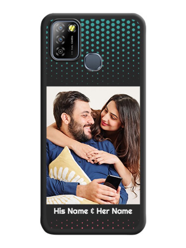 Custom Faded Dots with Grunge Photo Frame and Text on Space Black Custom Soft Matte Phone Cases - Infinix Smart 5A