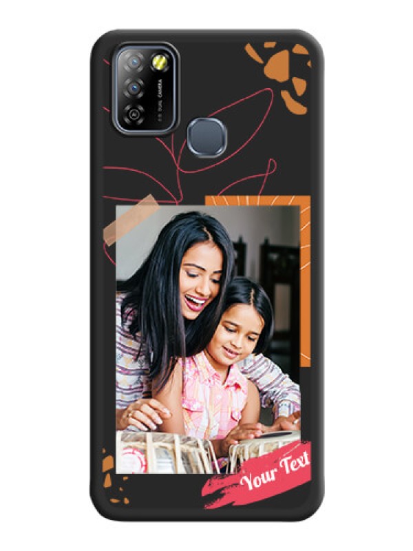 Custom Orange Photo Frame on Space Black Custom Soft Matte Phone Back Cover - Infinix Smart 5A