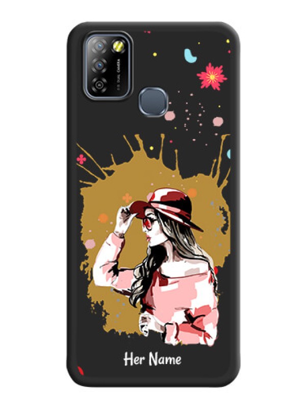 Custom Mordern Lady With Color Splash Background With Custom Text On Space Black Personalized Soft Matte Phone Covers -Infinix Smart 5A