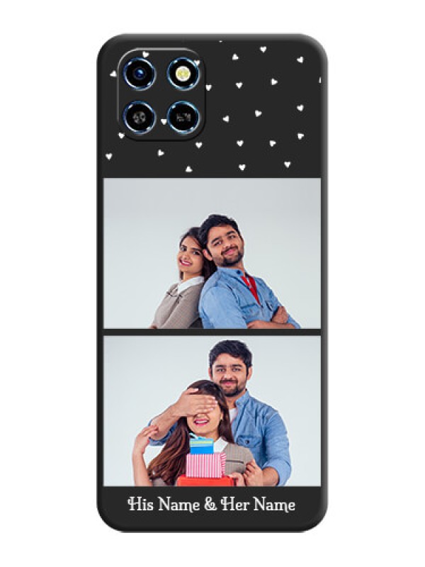 Custom Miniature Love Symbols with Name on Space Black Custom Soft Matte Back Cover - Infinix Smart 6 HD