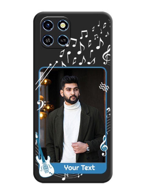 Custom Musical Theme Design with Text - Photo on Space Black Soft Matte Mobile Case - Infinix Smart 6 HD