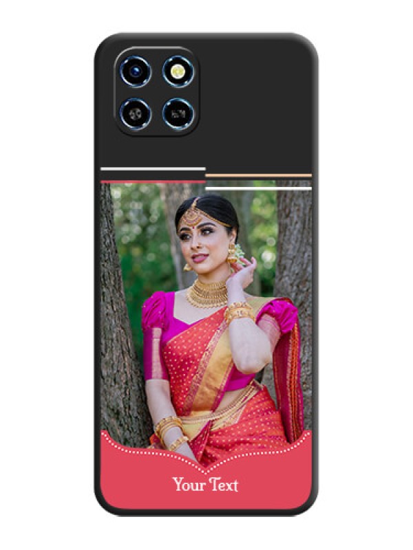 Custom Classic Plain Design with Name - Photo on Space Black Soft Matte Phone Cover - Infinix Smart 6 HD