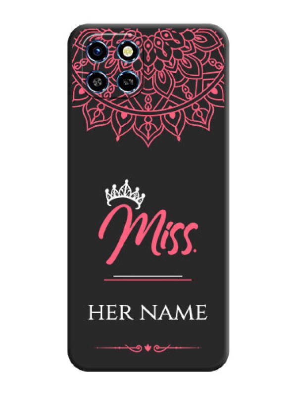 Custom Mrs Name with Floral Design on Space Black Personalized Soft Matte Phone Covers - Infinix Smart 6 HD