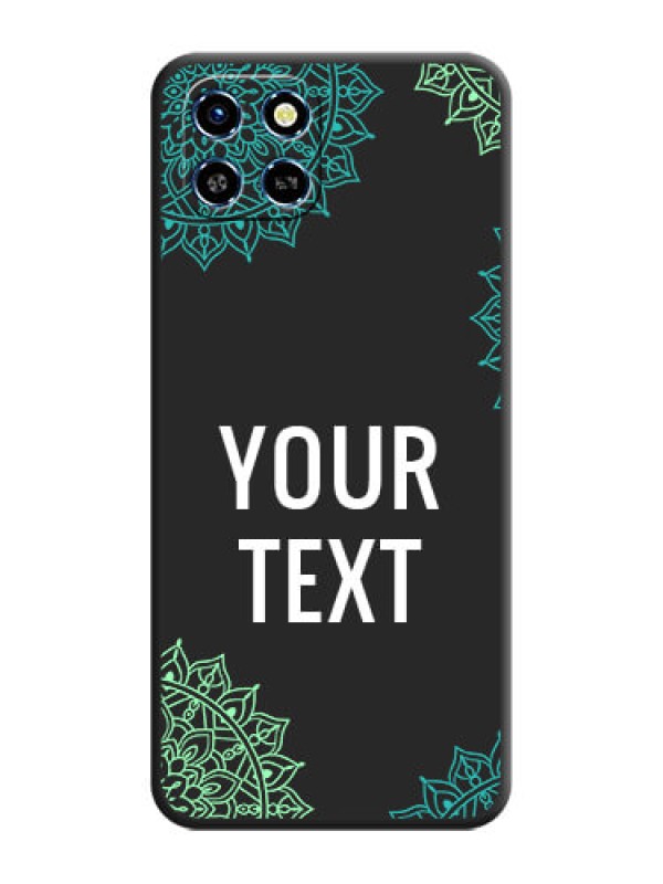 Custom Your Name with Floral Design on Space Black Custom Soft Matte Back Cover - Infinix Smart 6 HD
