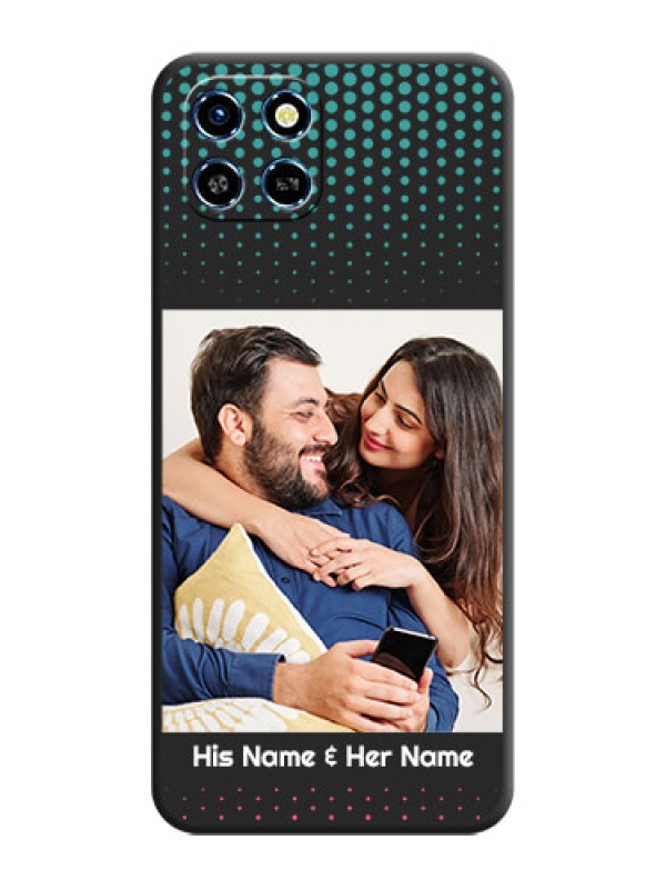 Custom Faded Dots with Grunge Photo Frame and Text on Space Black Custom Soft Matte Phone Cases - Infinix Smart 6 HD