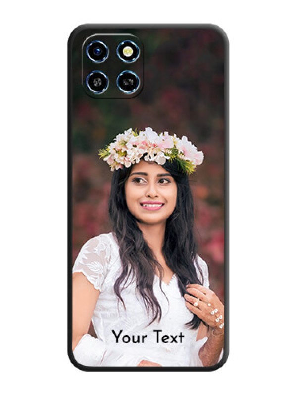 Custom Full Single Pic Upload With Text On Space Black Personalized Soft Matte Phone Covers - Infinix Smart 6 HD