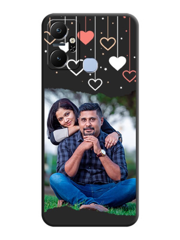 Custom Love Hangings with Splash Wave Picture on Space Black Custom Soft Matte Phone Back Cover - Infinix Smart 6 Plus