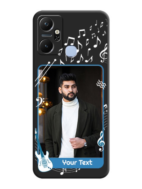 Custom Musical Theme Design with Text - Photo on Space Black Soft Matte Mobile Case - Infinix Smart 6 Plus