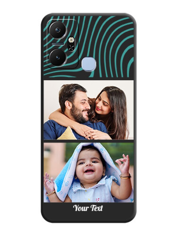 Custom Wave Pattern with 2 Image Holder on Space Black Personalized Soft Matte Phone Covers - Infinix Smart 6 Plus