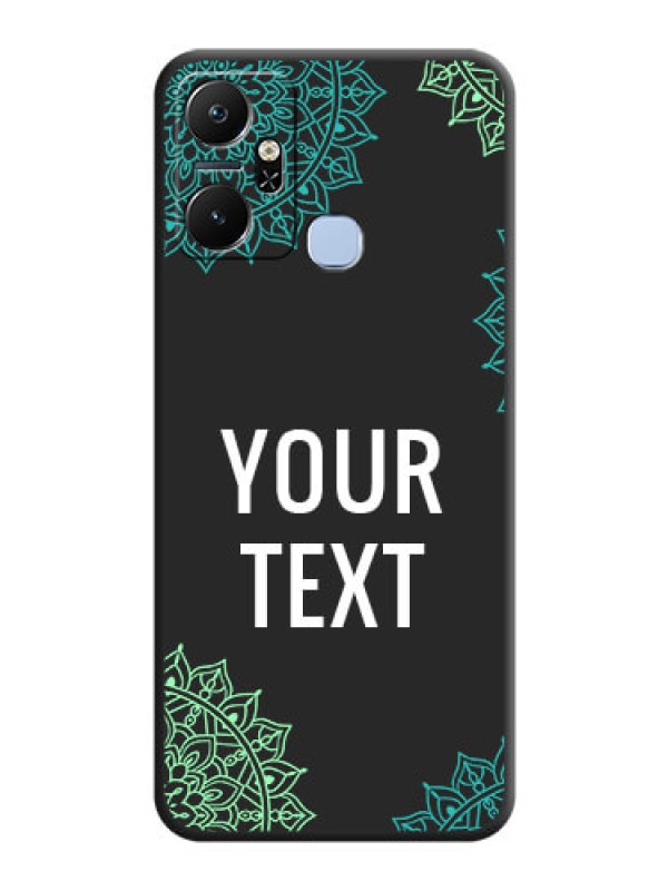 Custom Your Name with Floral Design on Space Black Custom Soft Matte Back Cover - Infinix Smart 6 Plus