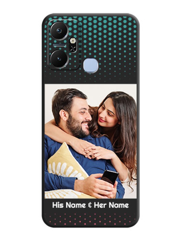 Custom Faded Dots with Grunge Photo Frame and Text on Space Black Custom Soft Matte Phone Cases - Infinix Smart 6 Plus