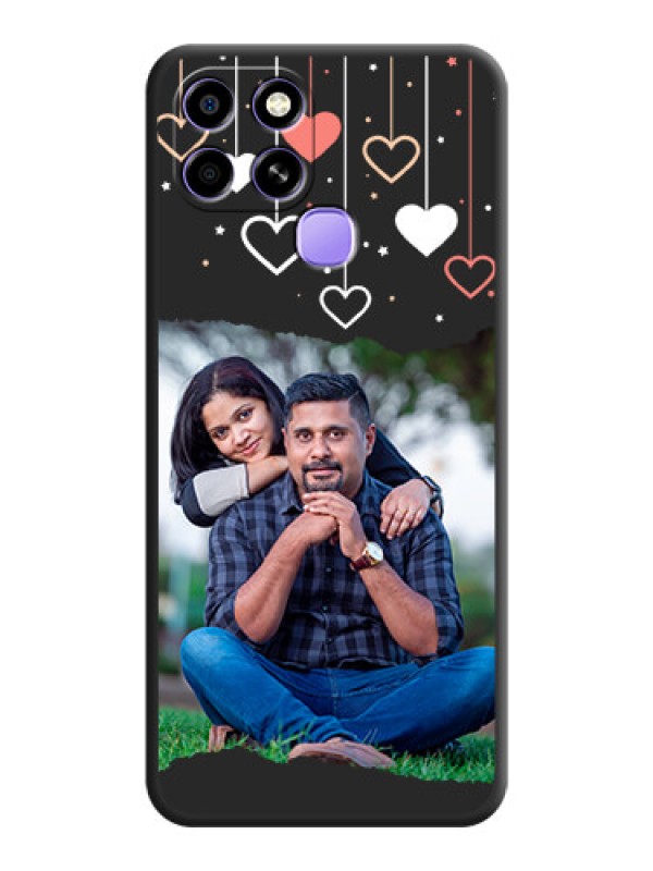 Custom Love Hangings with Splash Wave Picture on Space Black Custom Soft Matte Phone Back Cover - Infinix Smart 6