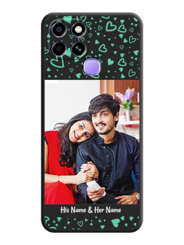 Custom Sea Green Indefinite Love Pattern on Photo on Space Black Soft Matte Mobile Cover - Infinix Smart 6