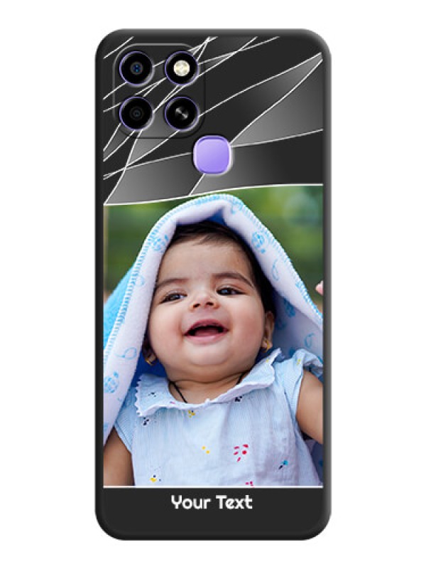 Custom Mixed Wave Lines on Photo on Space Black Soft Matte Mobile Cover - Infinix Smart 6