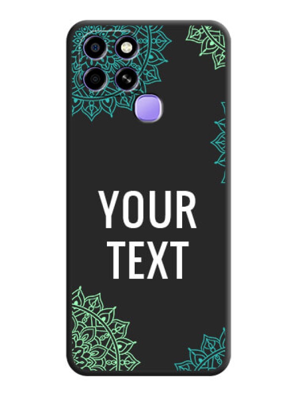 Custom Your Name with Floral Design on Space Black Custom Soft Matte Back Cover - Infinix Smart 6