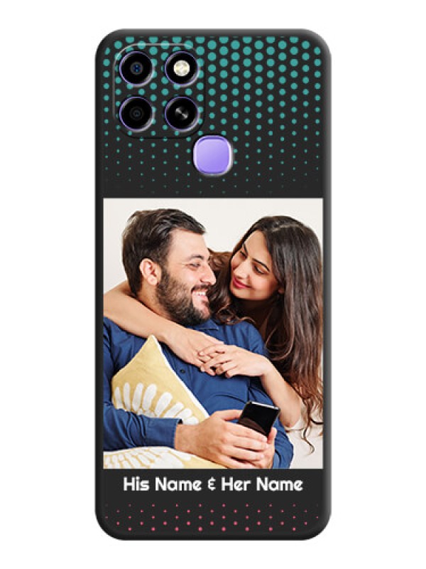 Custom Faded Dots with Grunge Photo Frame and Text on Space Black Custom Soft Matte Phone Cases - Infinix Smart 6