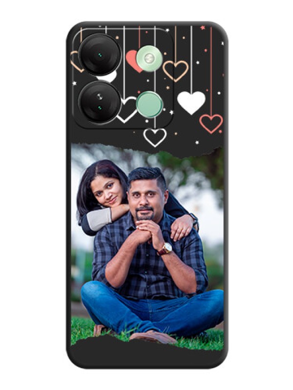 Custom Love Hangings with Splash Wave Picture on Space Black Custom Soft Matte Phone Back Cover - Infinix Smart 7 Hd