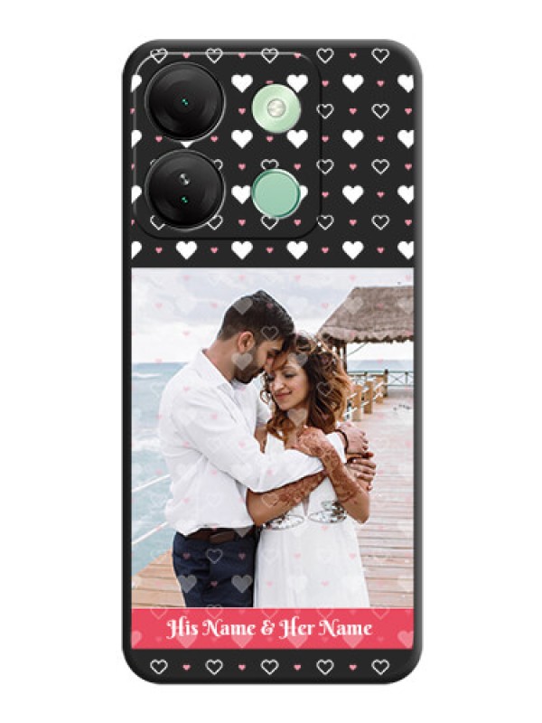 Custom White Color Love Symbols with Text Design - Photo on Space Black Soft Matte Phone Cover - Infinix Smart 7 Hd