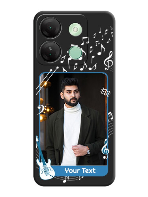 Custom Musical Theme Design with Text - Photo on Space Black Soft Matte Mobile Case - Infinix Smart 7 Hd