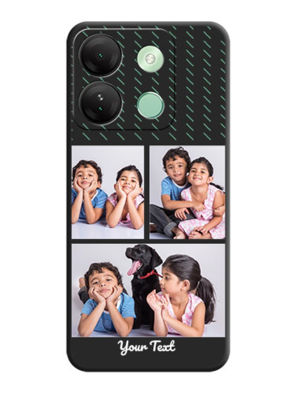 Custom Cross Dotted Pattern with 2 Image Holder on Personalised Space Black Soft Matte Cases - Infinix Smart 7 Hd
